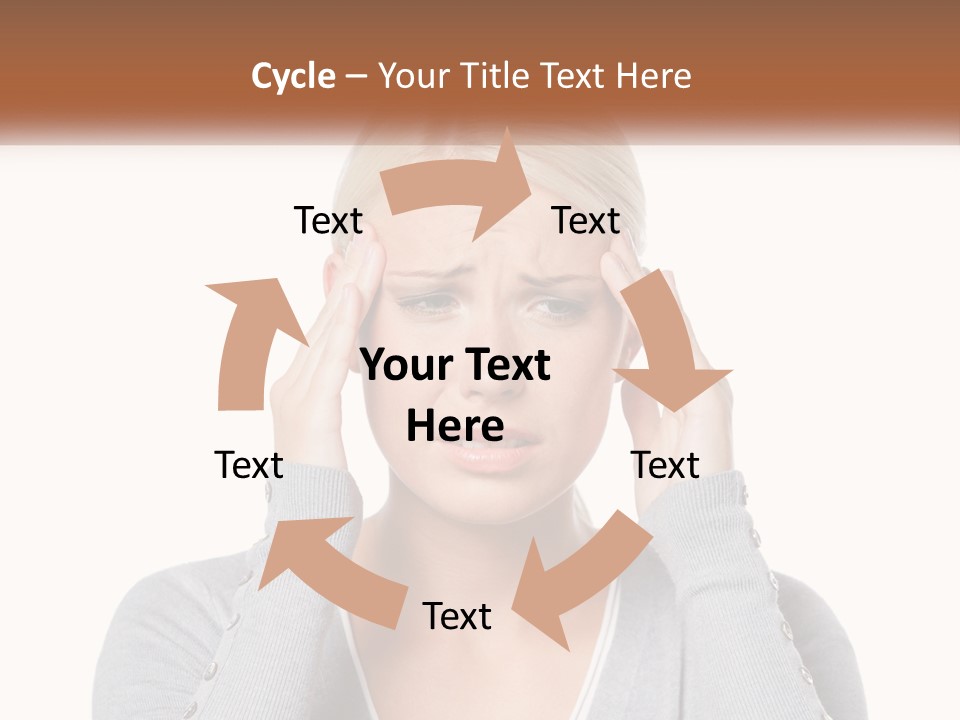 A Woman Holding Her Head With Both Hands PowerPoint Template
