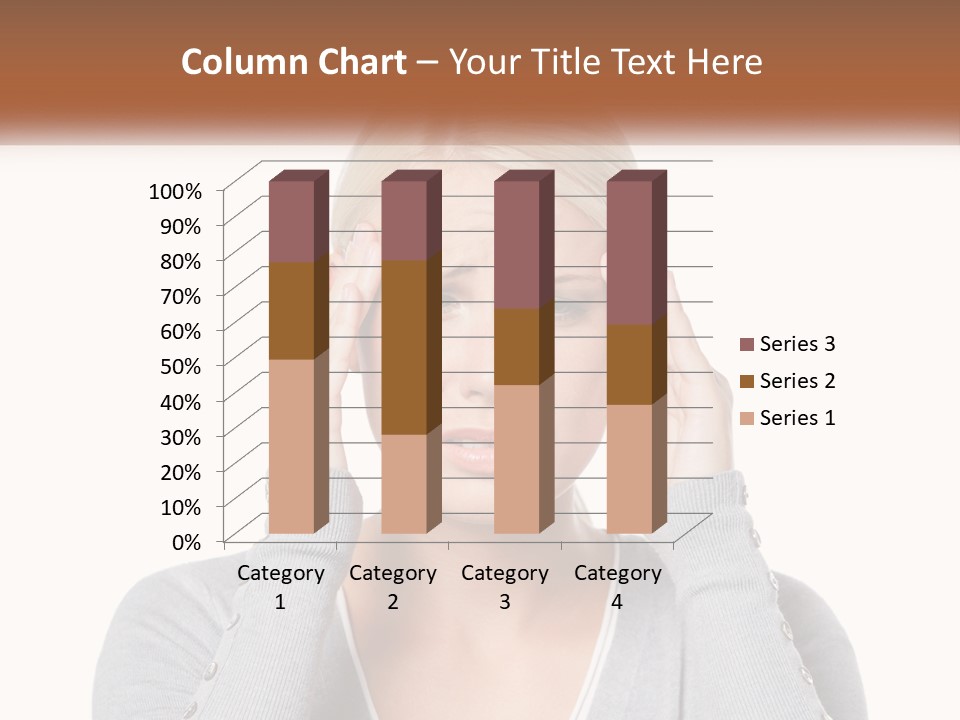 A Woman Holding Her Head With Both Hands PowerPoint Template