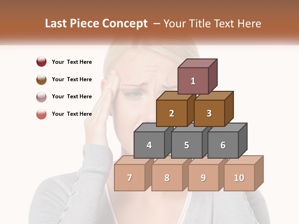 A Woman Holding Her Head With Both Hands PowerPoint Template