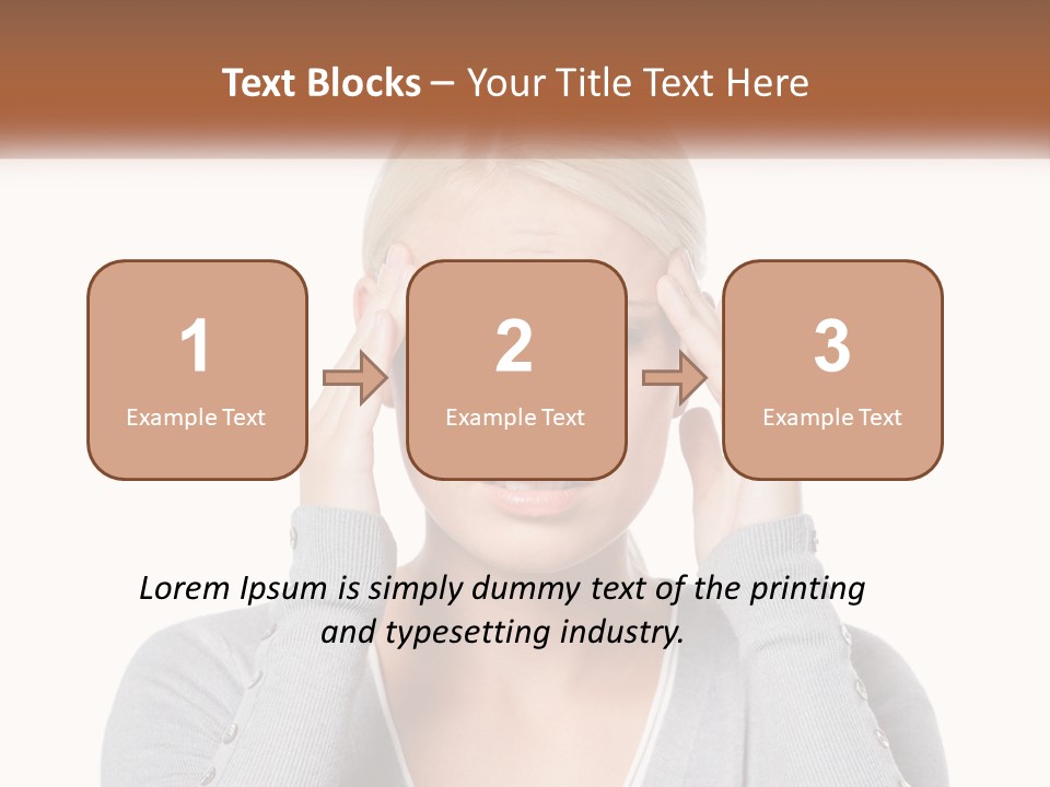 A Woman Holding Her Head With Both Hands PowerPoint Template