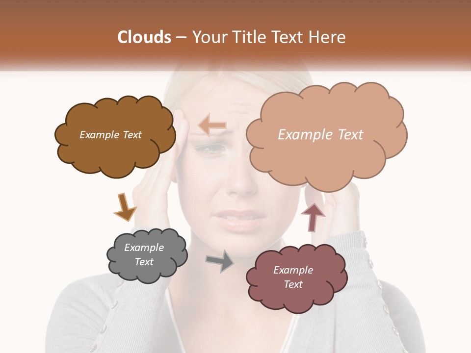 A Woman Holding Her Head With Both Hands PowerPoint Template