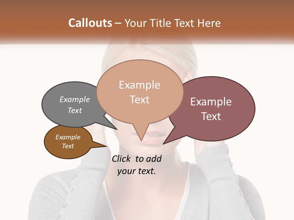 A Woman Holding Her Head With Both Hands PowerPoint Template