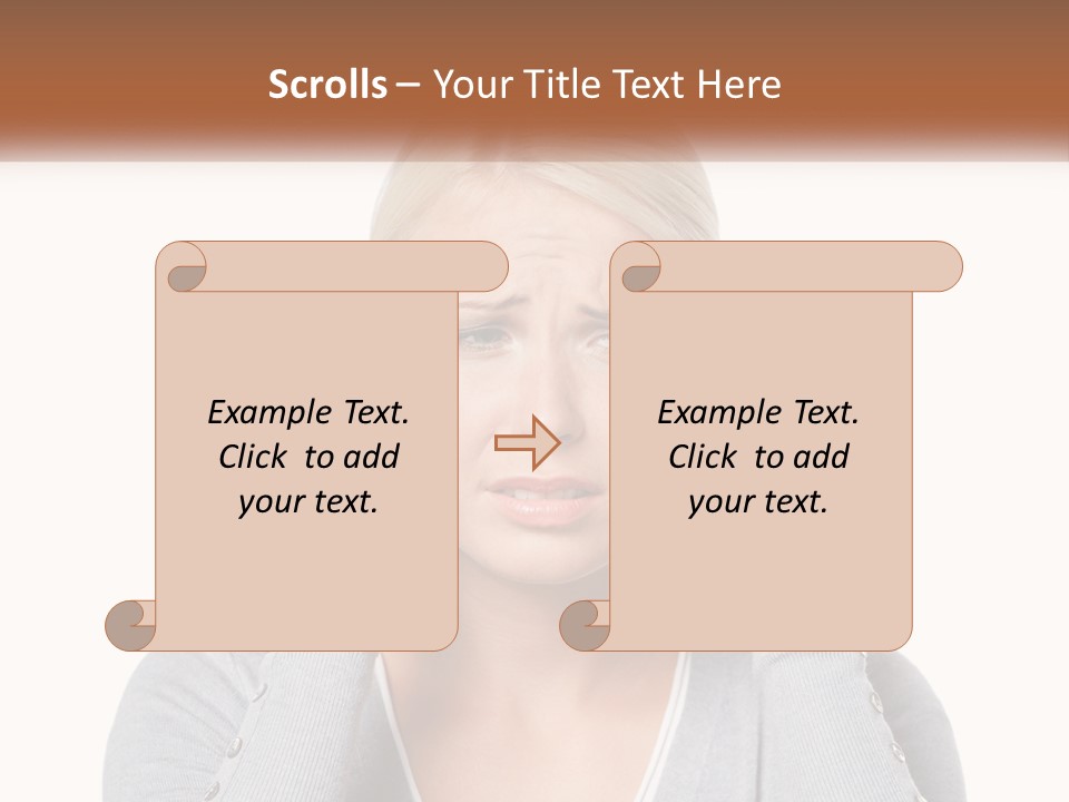 A Woman Holding Her Head With Both Hands PowerPoint Template