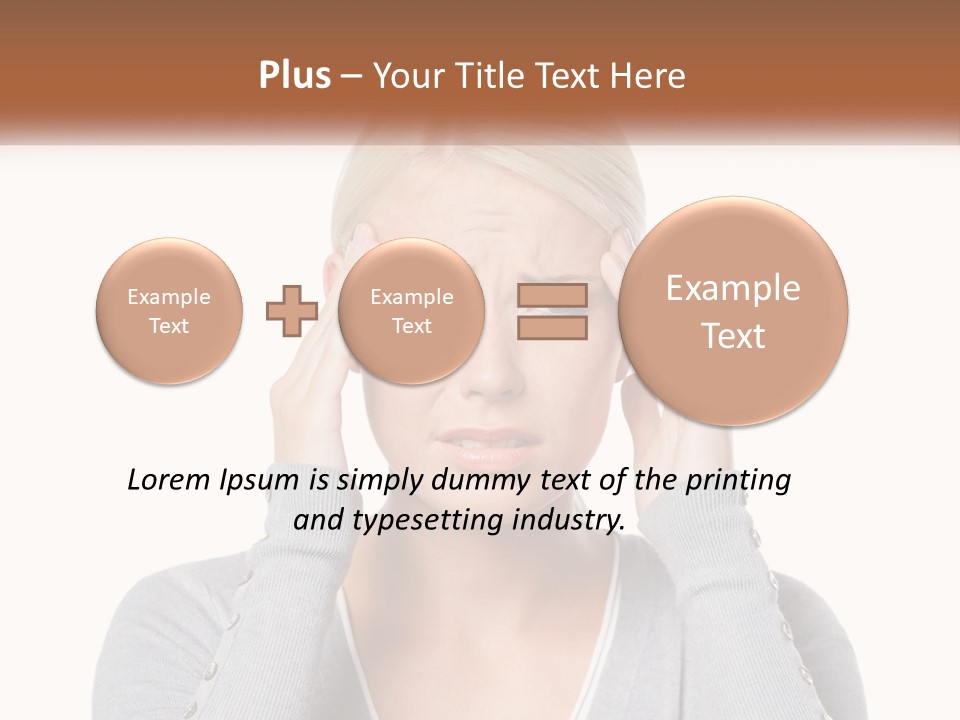 A Woman Holding Her Head With Both Hands PowerPoint Template
