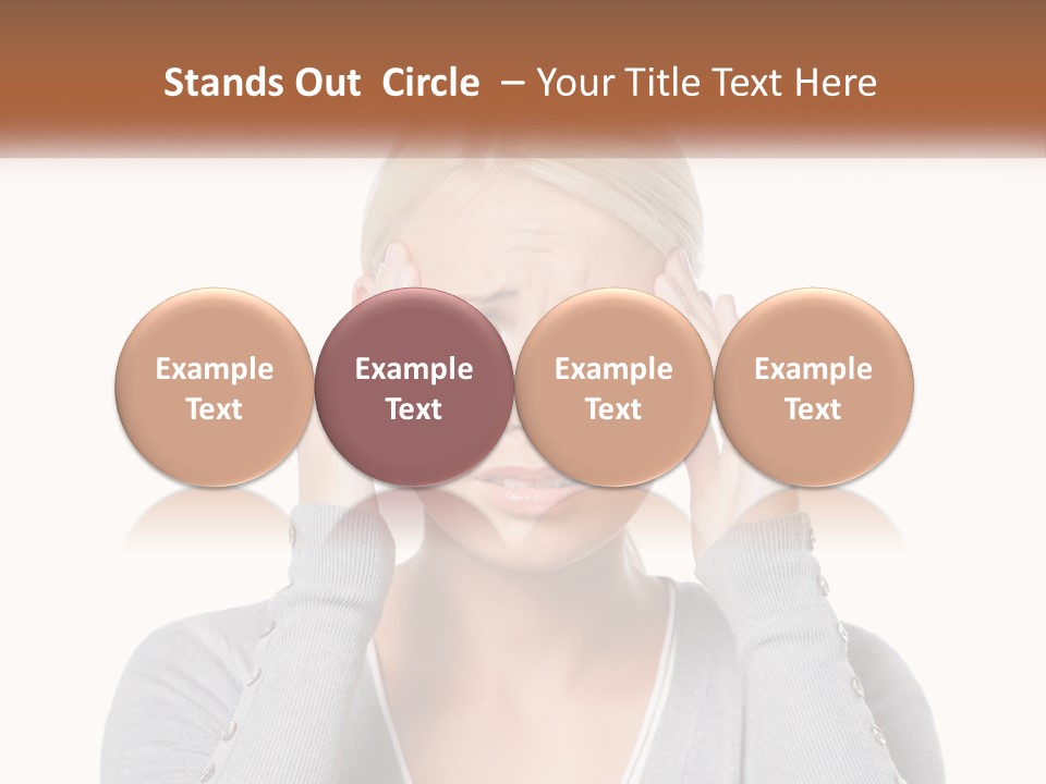 A Woman Holding Her Head With Both Hands PowerPoint Template