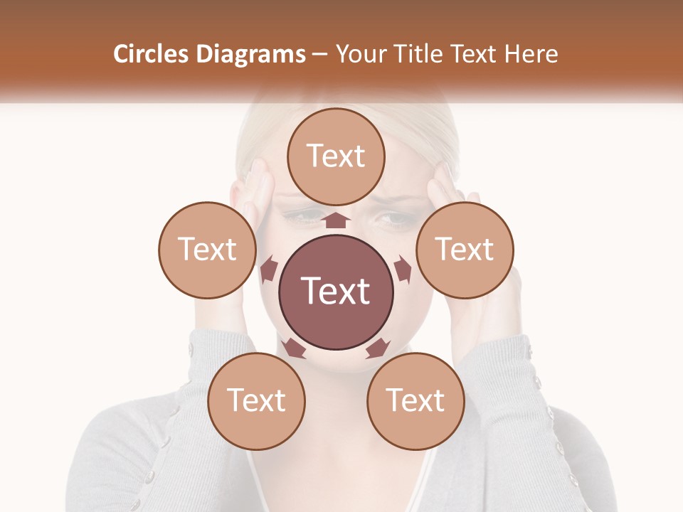 A Woman Holding Her Head With Both Hands PowerPoint Template