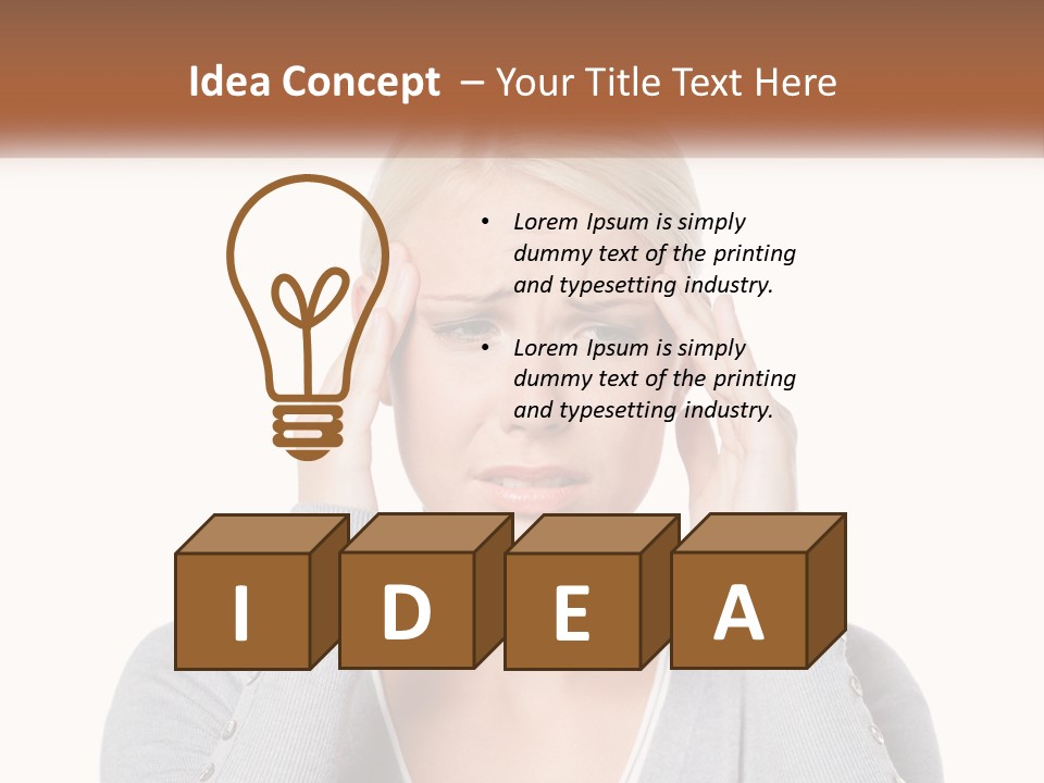 A Woman Holding Her Head With Both Hands PowerPoint Template