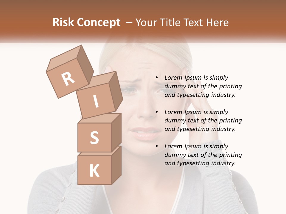 A Woman Holding Her Head With Both Hands PowerPoint Template