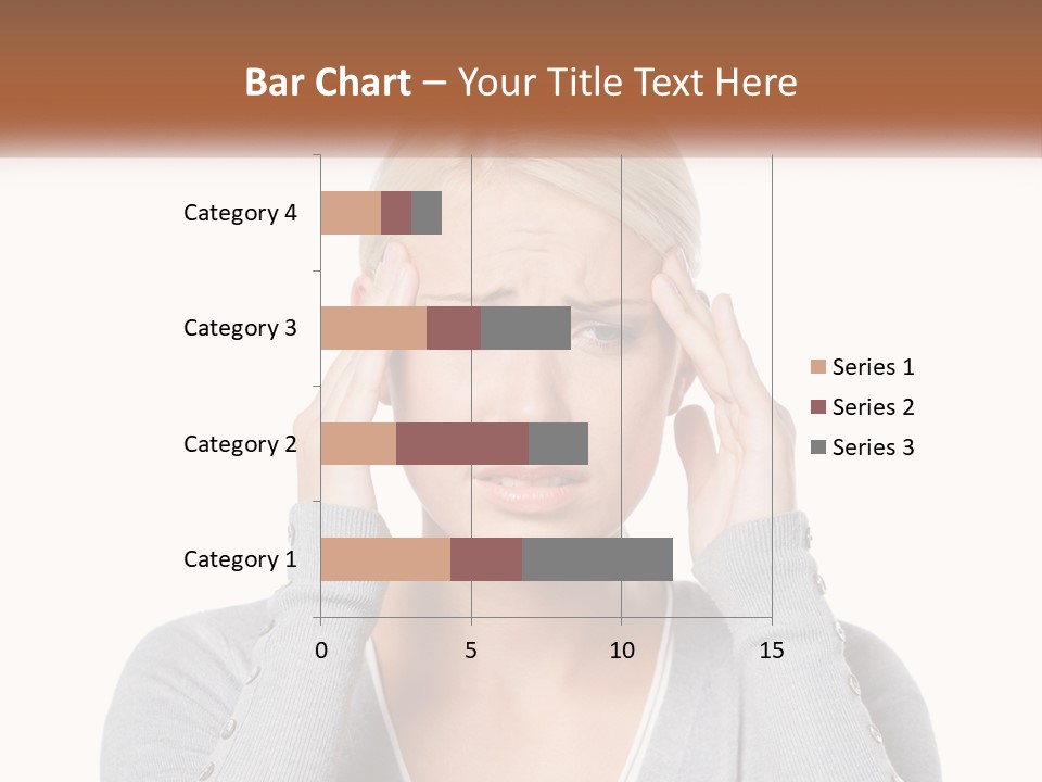 A Woman Holding Her Head With Both Hands PowerPoint Template