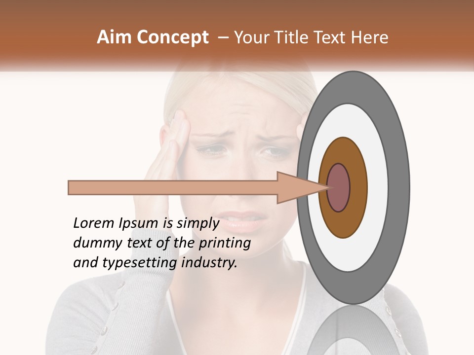 A Woman Holding Her Head With Both Hands PowerPoint Template