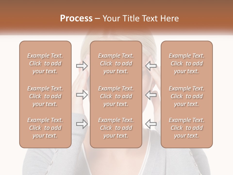 A Woman Holding Her Head With Both Hands PowerPoint Template