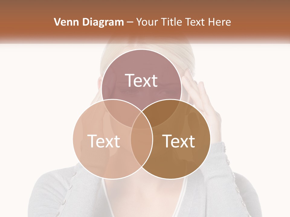 A Woman Holding Her Head With Both Hands PowerPoint Template