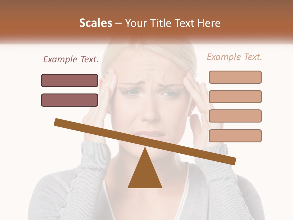 A Woman Holding Her Head With Both Hands PowerPoint Template