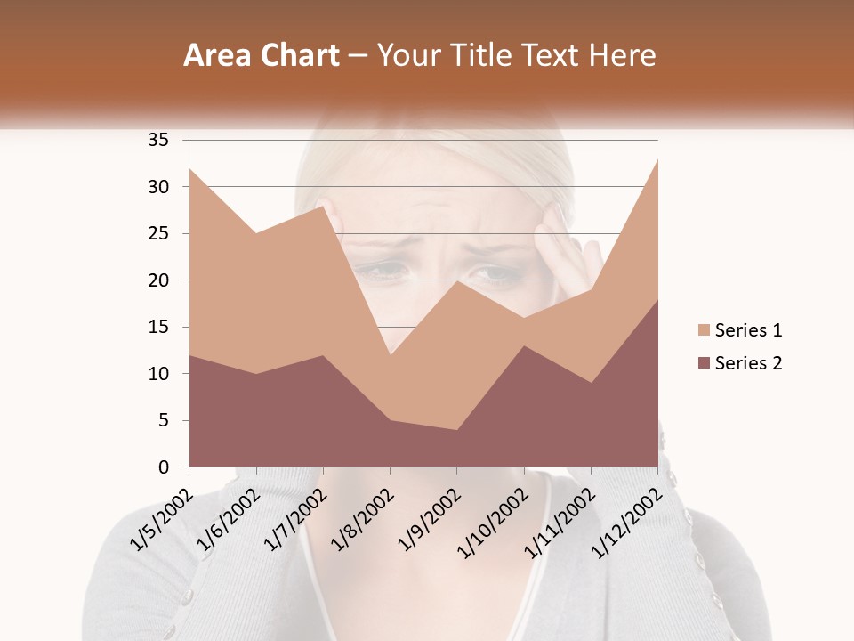 A Woman Holding Her Head With Both Hands PowerPoint Template