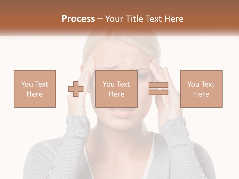 A Woman Holding Her Head With Both Hands PowerPoint Template
