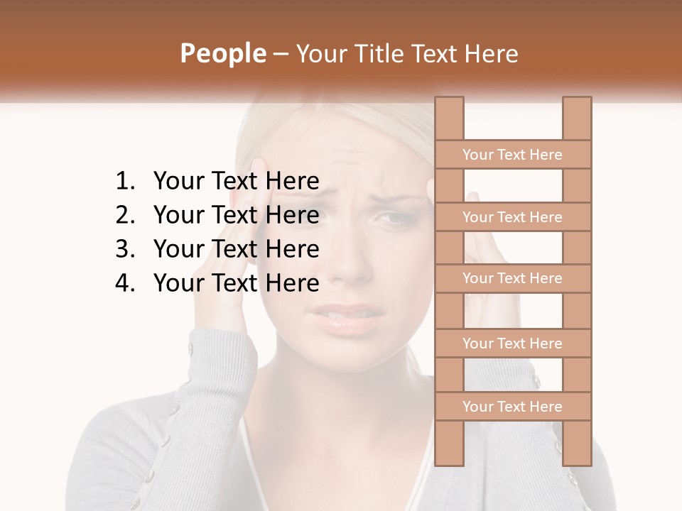 A Woman Holding Her Head With Both Hands PowerPoint Template