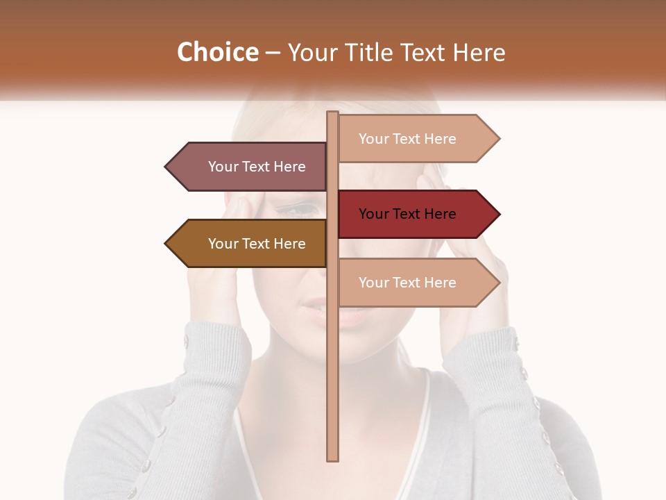 A Woman Holding Her Head With Both Hands PowerPoint Template