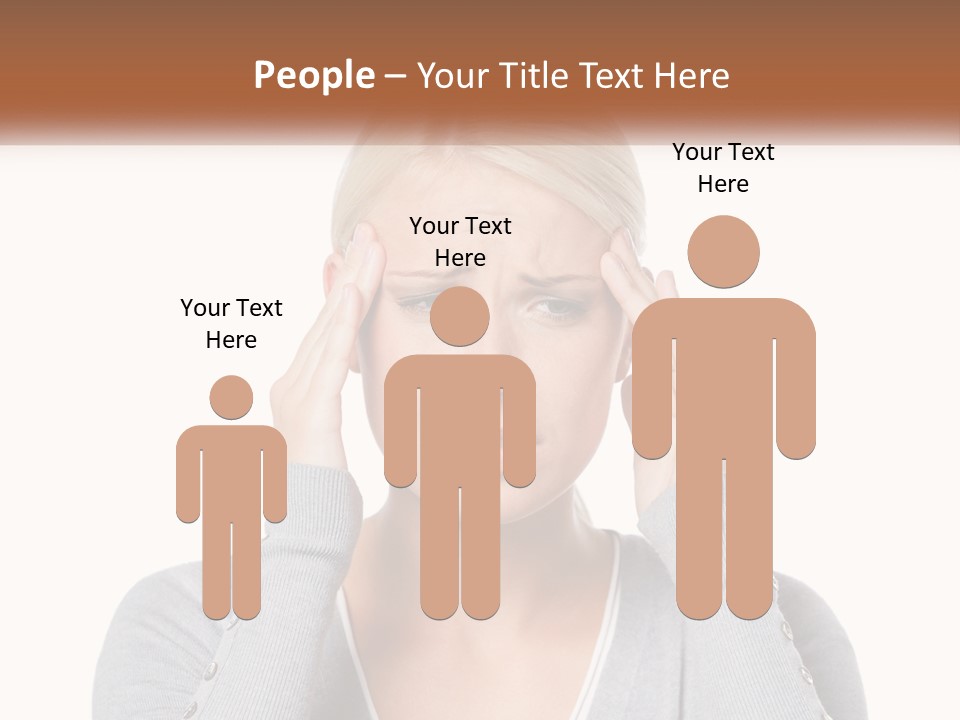 A Woman Holding Her Head With Both Hands PowerPoint Template