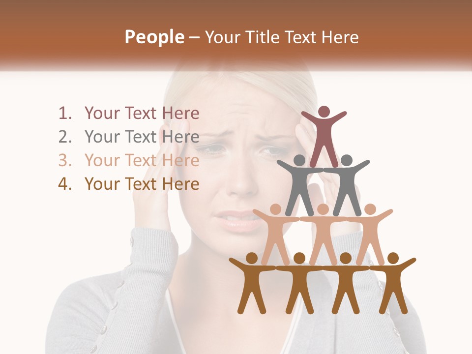 A Woman Holding Her Head With Both Hands PowerPoint Template