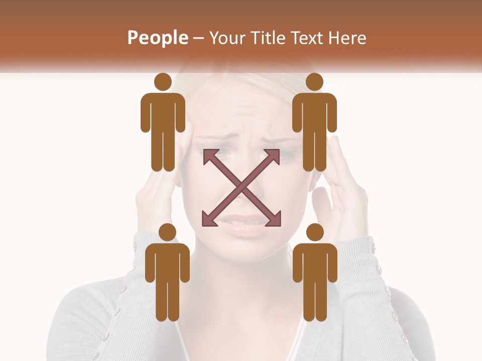 A Woman Holding Her Head With Both Hands PowerPoint Template