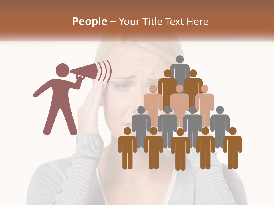A Woman Holding Her Head With Both Hands PowerPoint Template