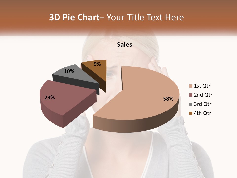 A Woman Holding Her Head With Both Hands PowerPoint Template