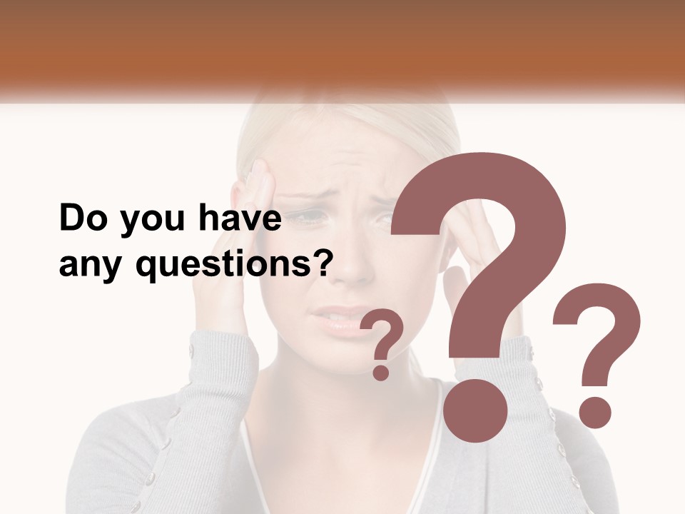 A Woman Holding Her Head With Both Hands PowerPoint Template