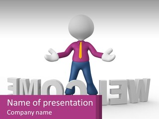 A Person Standing On Top Of A Sign PowerPoint Template