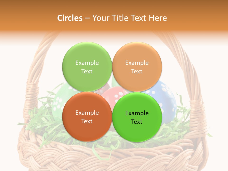 A Basket Filled With Colorful Easter Eggs On Top Of Green Grass PowerPoint Template
