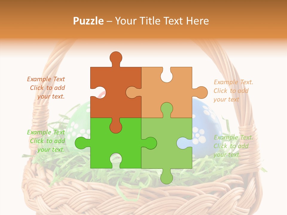 A Basket Filled With Colorful Easter Eggs On Top Of Green Grass PowerPoint Template