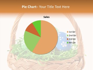 A Basket Filled With Colorful Easter Eggs On Top Of Green Grass PowerPoint Template