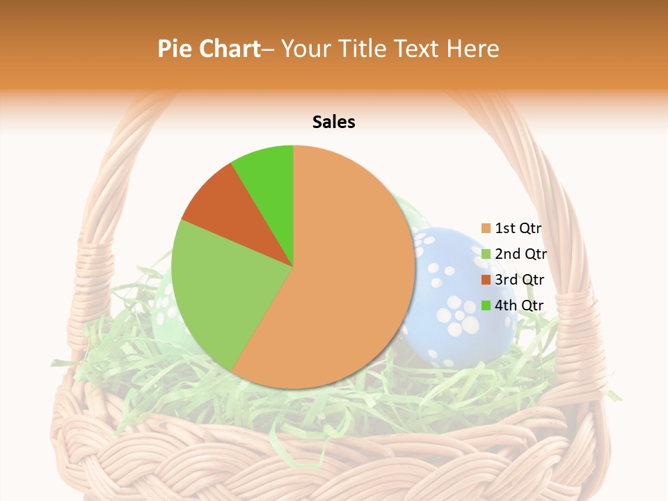 A Basket Filled With Colorful Easter Eggs On Top Of Green Grass PowerPoint Template