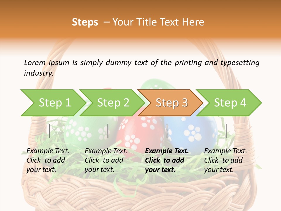 A Basket Filled With Colorful Easter Eggs On Top Of Green Grass PowerPoint Template