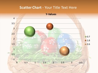 A Basket Filled With Colorful Easter Eggs On Top Of Green Grass PowerPoint Template