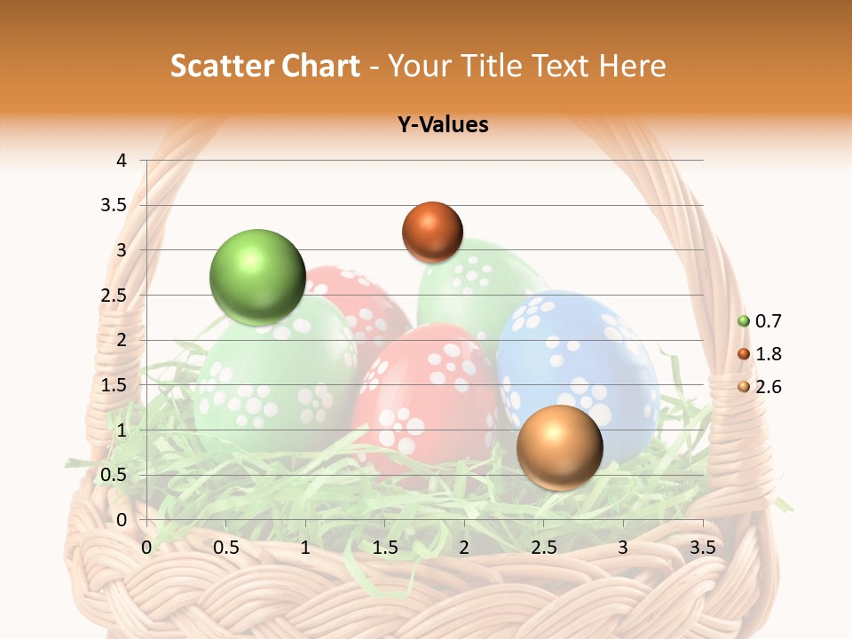 A Basket Filled With Colorful Easter Eggs On Top Of Green Grass PowerPoint Template