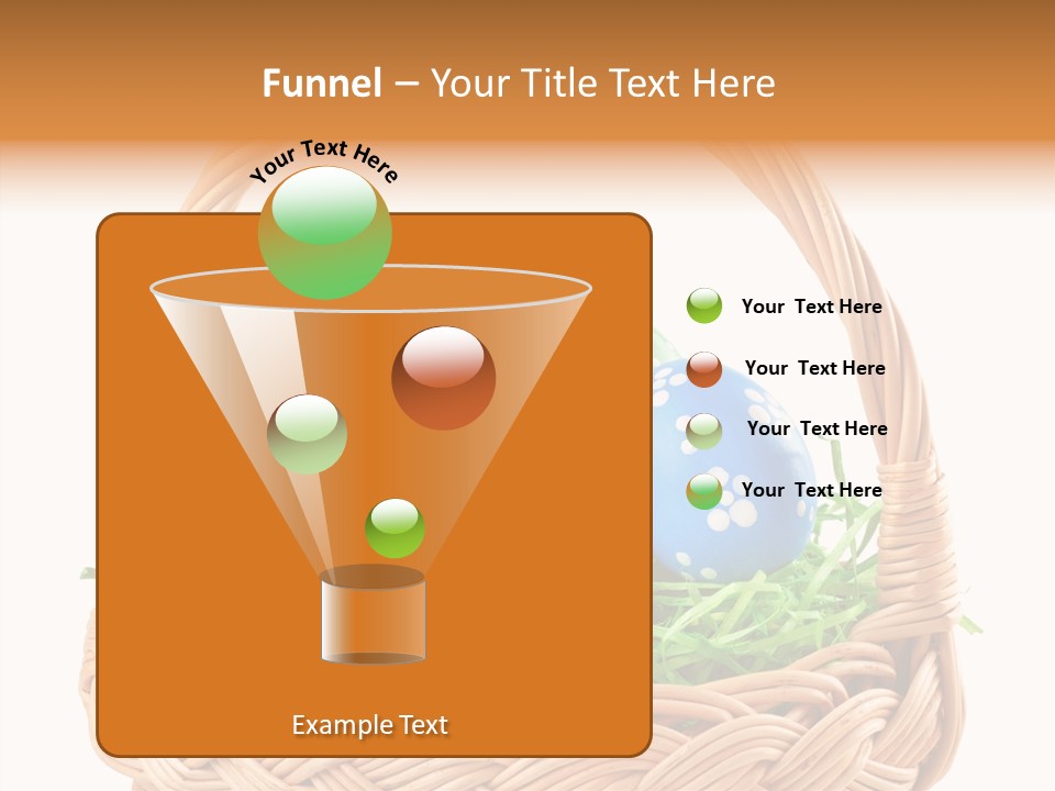 A Basket Filled With Colorful Easter Eggs On Top Of Green Grass PowerPoint Template