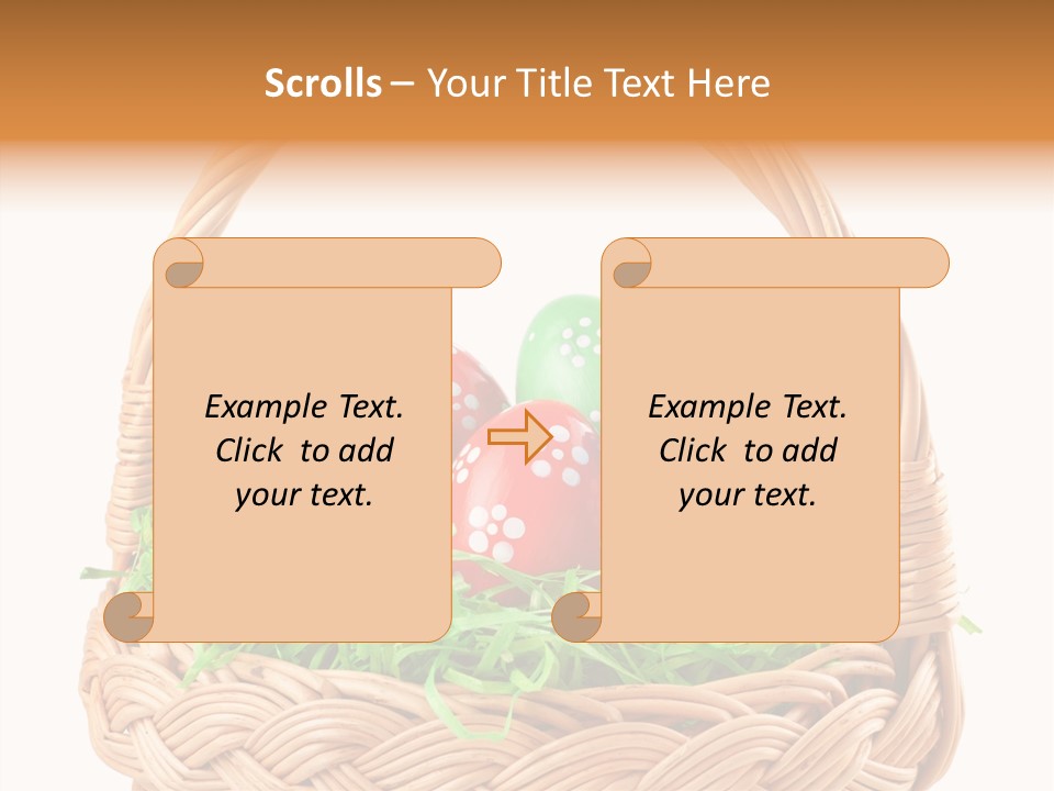 A Basket Filled With Colorful Easter Eggs On Top Of Green Grass PowerPoint Template
