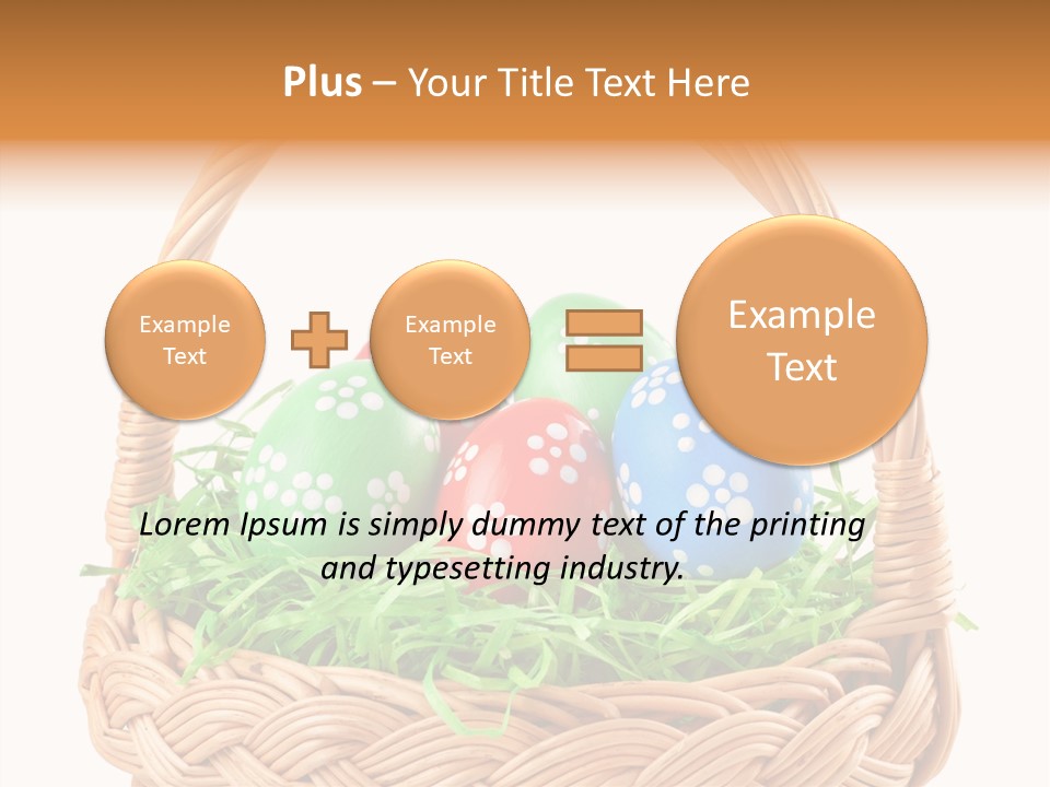 A Basket Filled With Colorful Easter Eggs On Top Of Green Grass PowerPoint Template