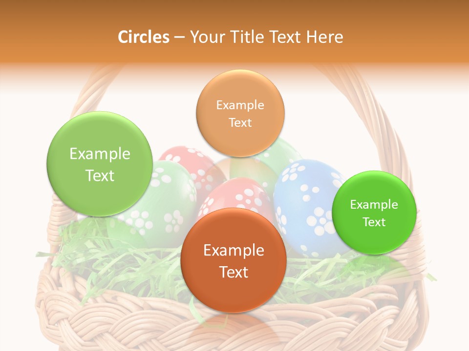A Basket Filled With Colorful Easter Eggs On Top Of Green Grass PowerPoint Template