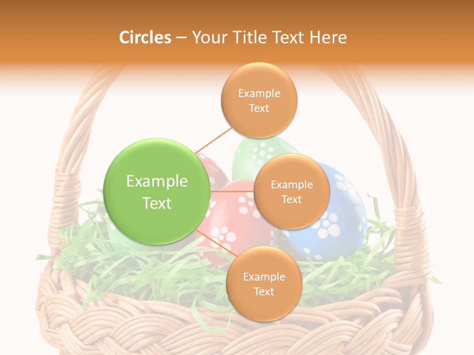 A Basket Filled With Colorful Easter Eggs On Top Of Green Grass PowerPoint Template