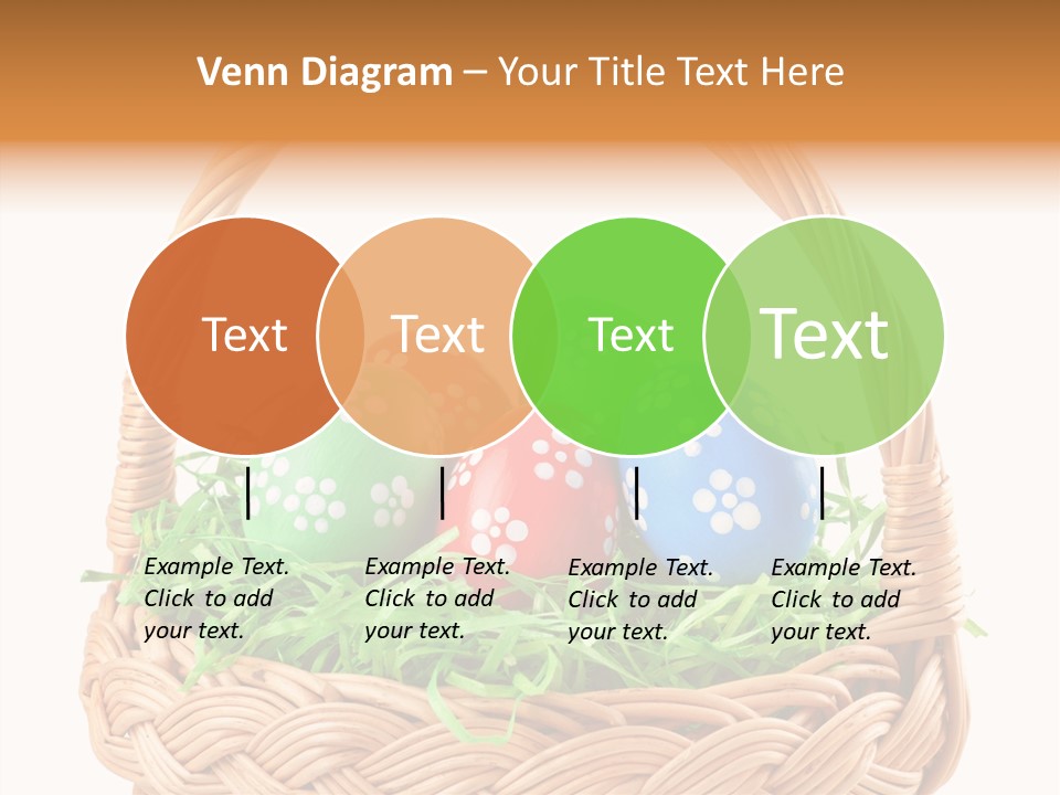 A Basket Filled With Colorful Easter Eggs On Top Of Green Grass PowerPoint Template