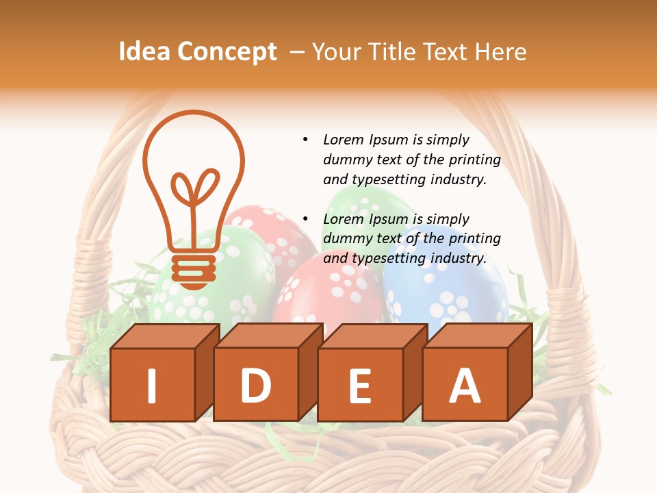 A Basket Filled With Colorful Easter Eggs On Top Of Green Grass PowerPoint Template