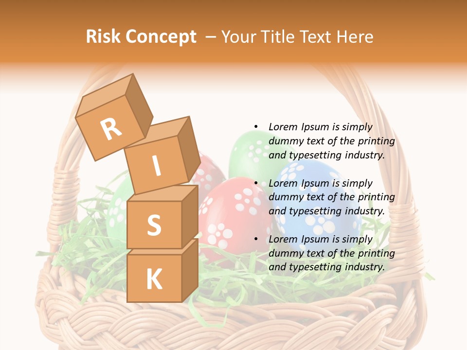 A Basket Filled With Colorful Easter Eggs On Top Of Green Grass PowerPoint Template