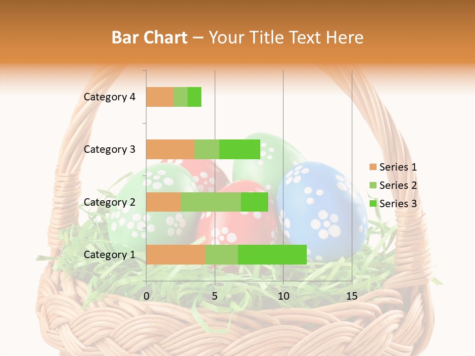 A Basket Filled With Colorful Easter Eggs On Top Of Green Grass PowerPoint Template