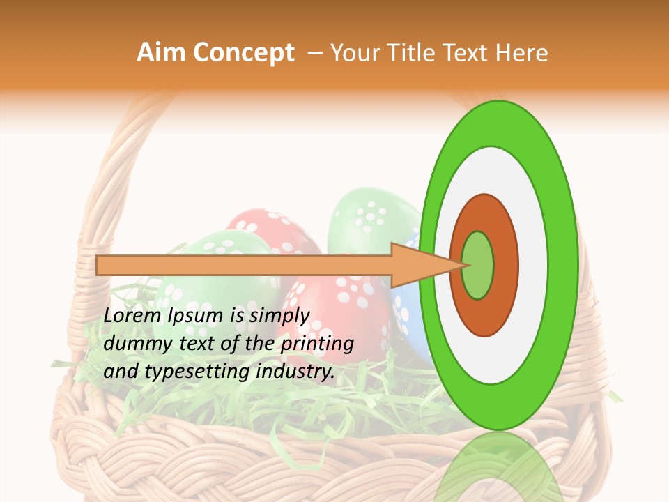 A Basket Filled With Colorful Easter Eggs On Top Of Green Grass PowerPoint Template