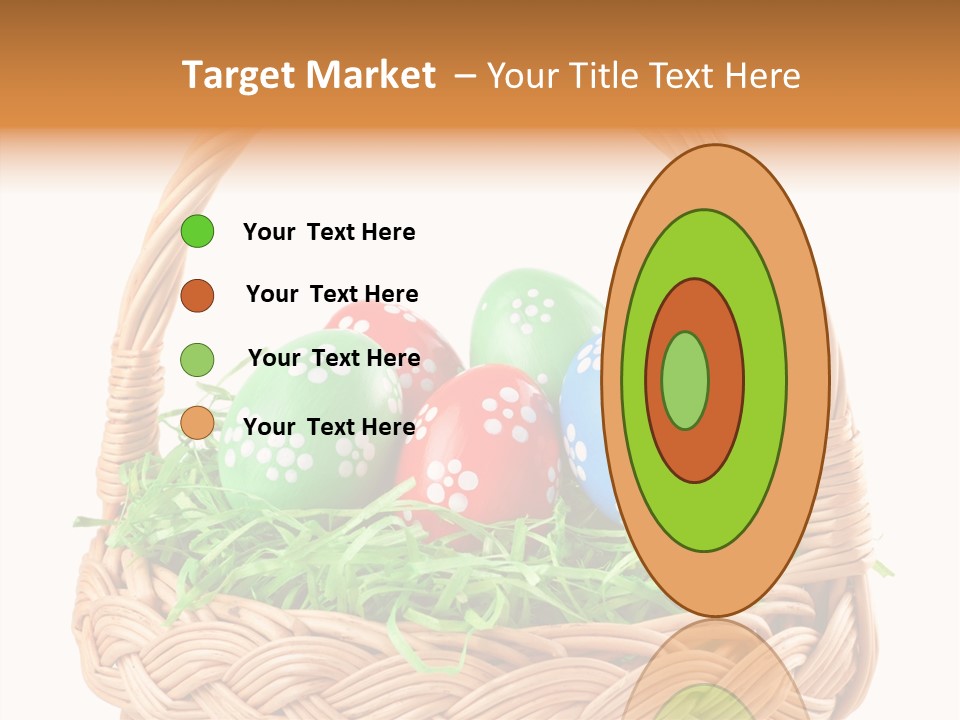 A Basket Filled With Colorful Easter Eggs On Top Of Green Grass PowerPoint Template