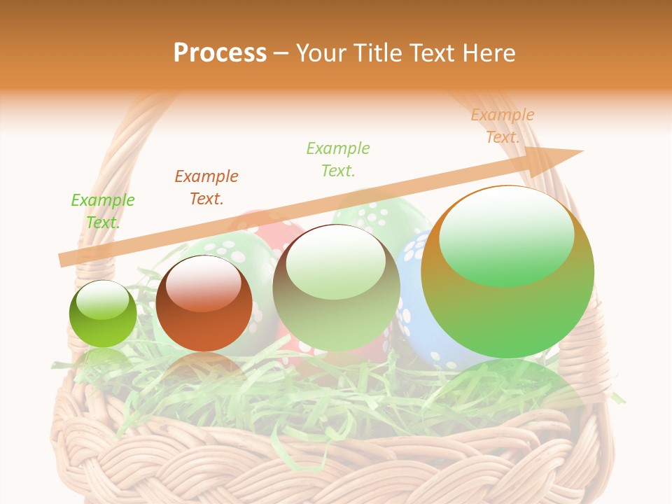 A Basket Filled With Colorful Easter Eggs On Top Of Green Grass PowerPoint Template