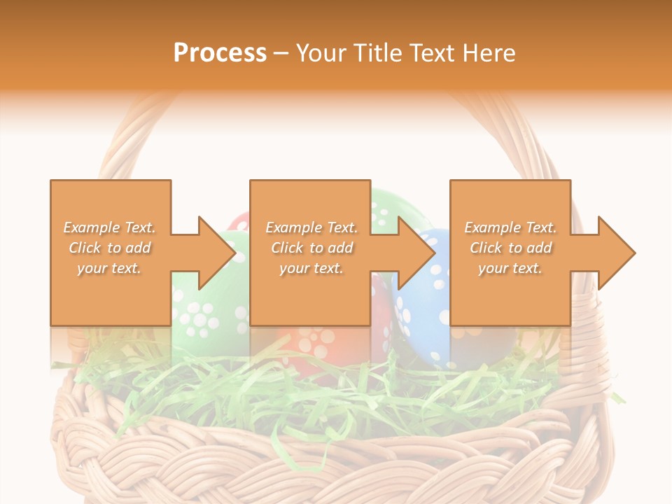 A Basket Filled With Colorful Easter Eggs On Top Of Green Grass PowerPoint Template