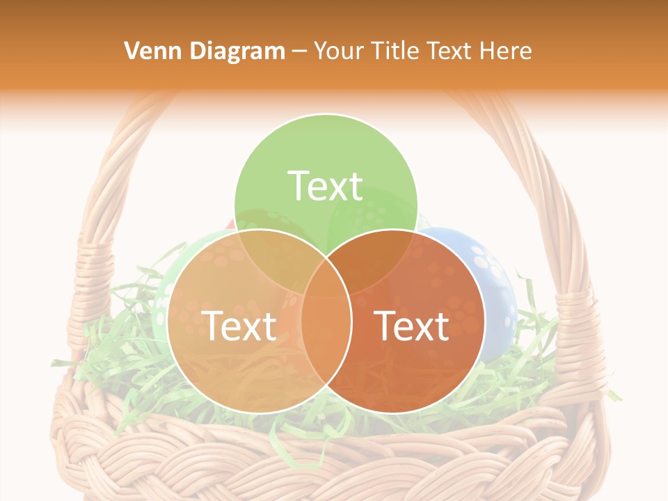 A Basket Filled With Colorful Easter Eggs On Top Of Green Grass PowerPoint Template