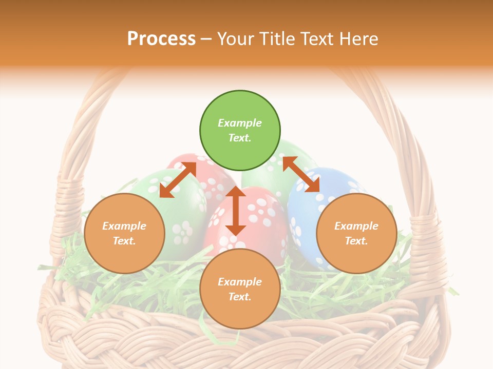 A Basket Filled With Colorful Easter Eggs On Top Of Green Grass PowerPoint Template